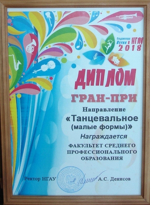 Участие в гала-концерте фестиваля «Студенческая весна в НГАУ-2018»